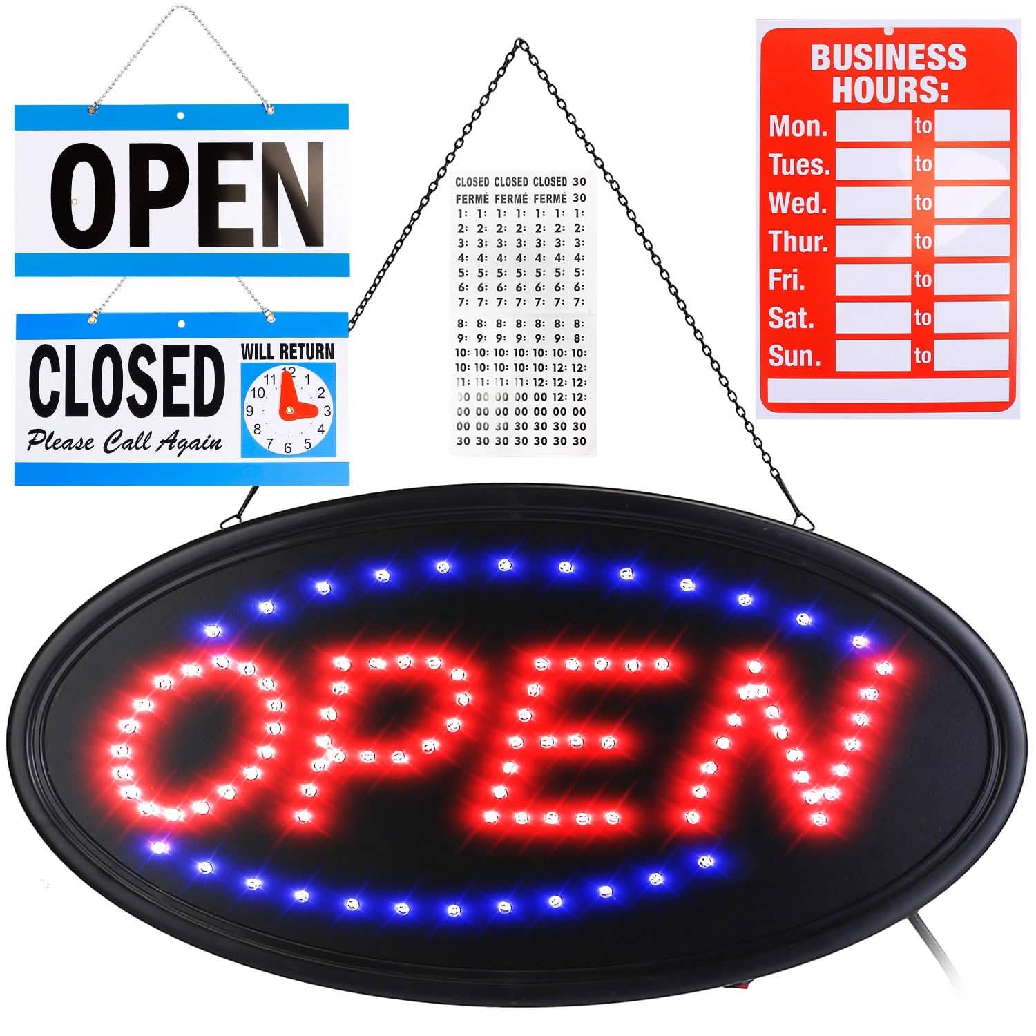 Business Neon Open Sign Advertisement Board with Steady Flashing Modes DailySale