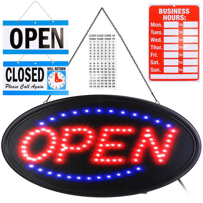 Business Neon Open Sign Advertisement Board with Steady Flashing Modes DailySale