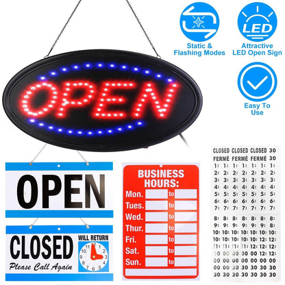 Business Neon Open Sign Advertisement Board with Steady Flashing Modes DailySale