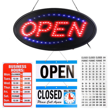 Business Neon Open Sign Advertisement Board with Steady Flashing Modes DailySale