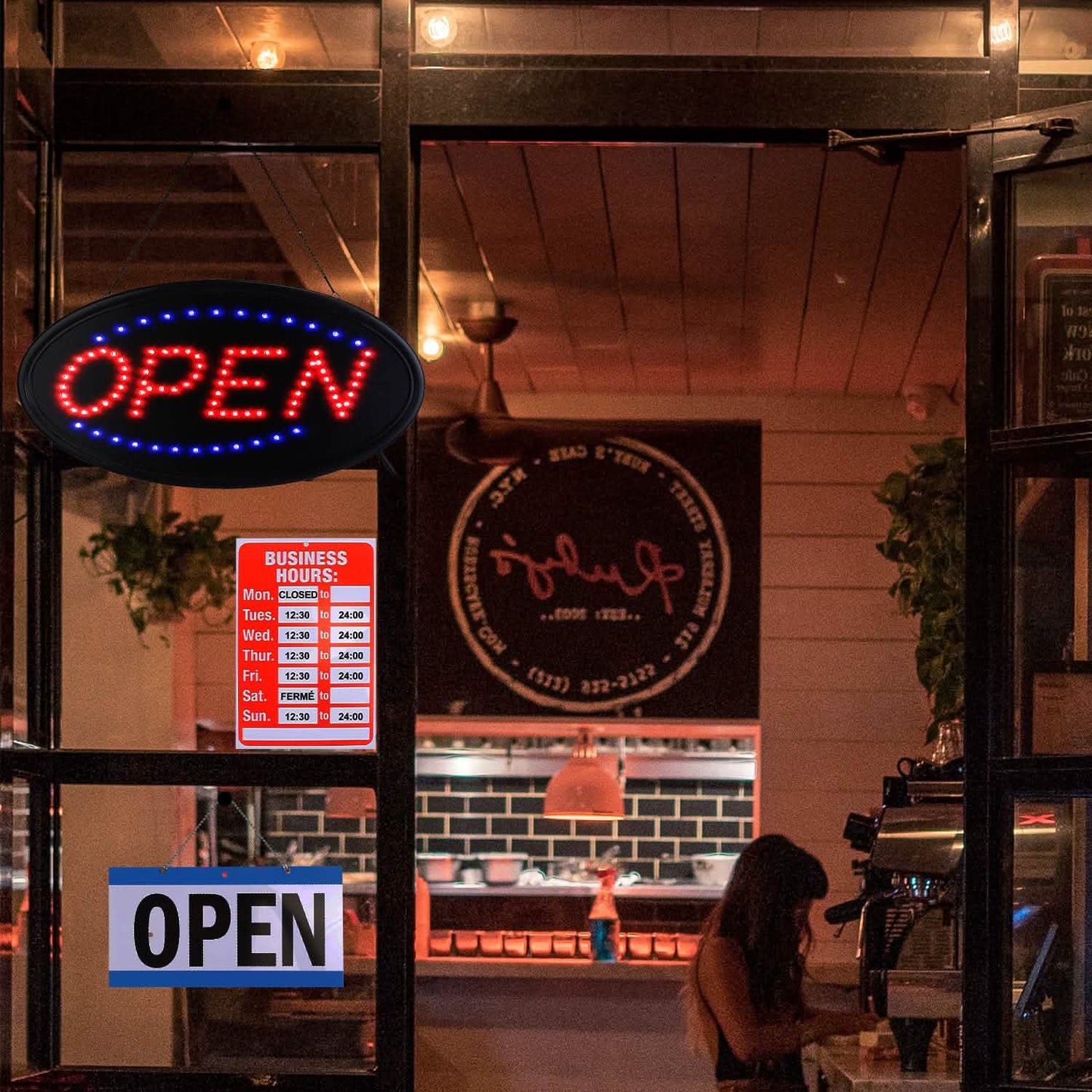 Business Neon Open Sign Advertisement Board with Steady Flashing Modes DailySale
