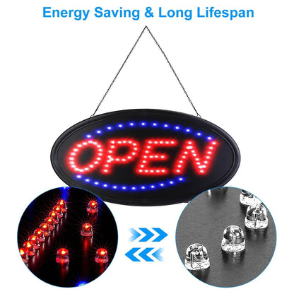 Business Neon Open Sign Advertisement Board with Steady Flashing Modes DailySale
