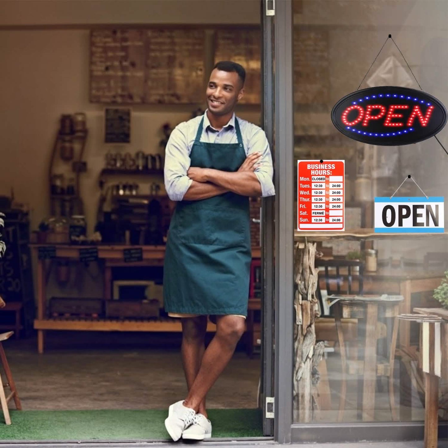 Business Neon Open Sign Advertisement Board with Steady Flashing Modes DailySale