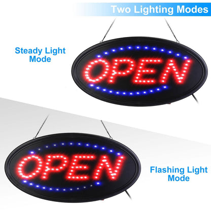 Business Neon Open Sign Advertisement Board with Steady Flashing Modes DailySale