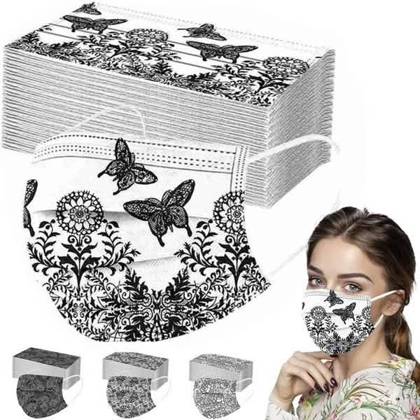 Butterfly Disposable Mask Flowers Lace DailySale