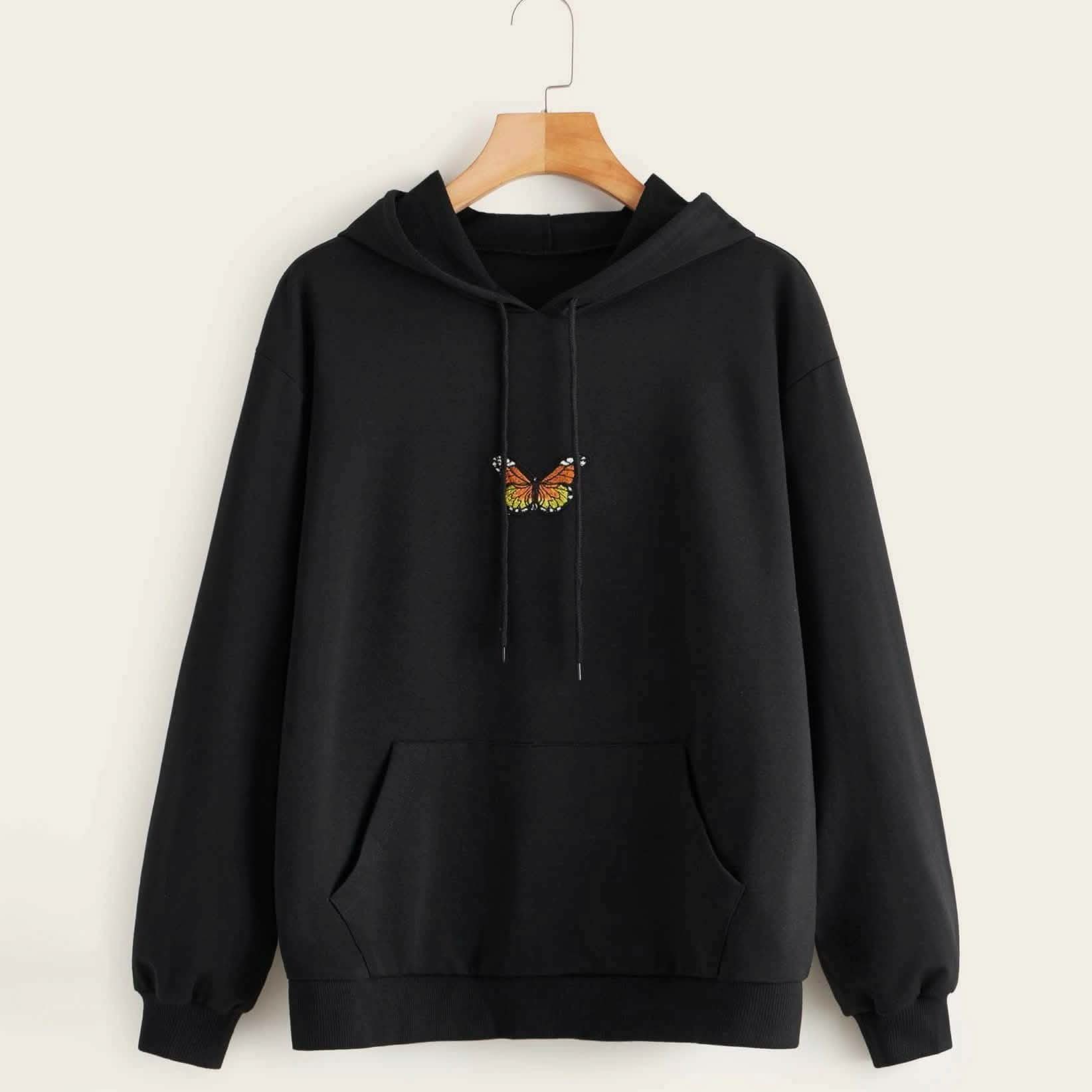 Butterfly Graphic Drawstring Hoodie DailySale