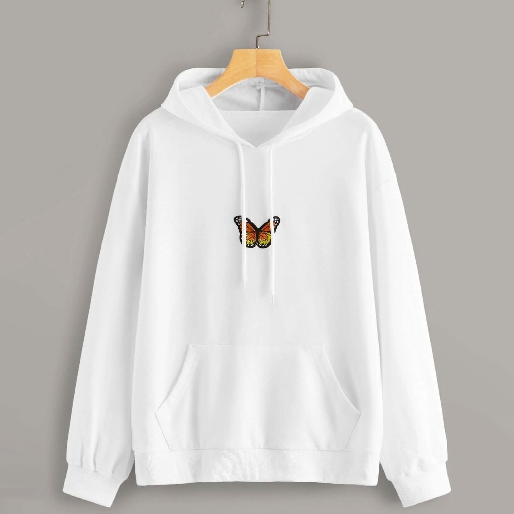 Butterfly Graphic Drawstring Hoodie DailySale