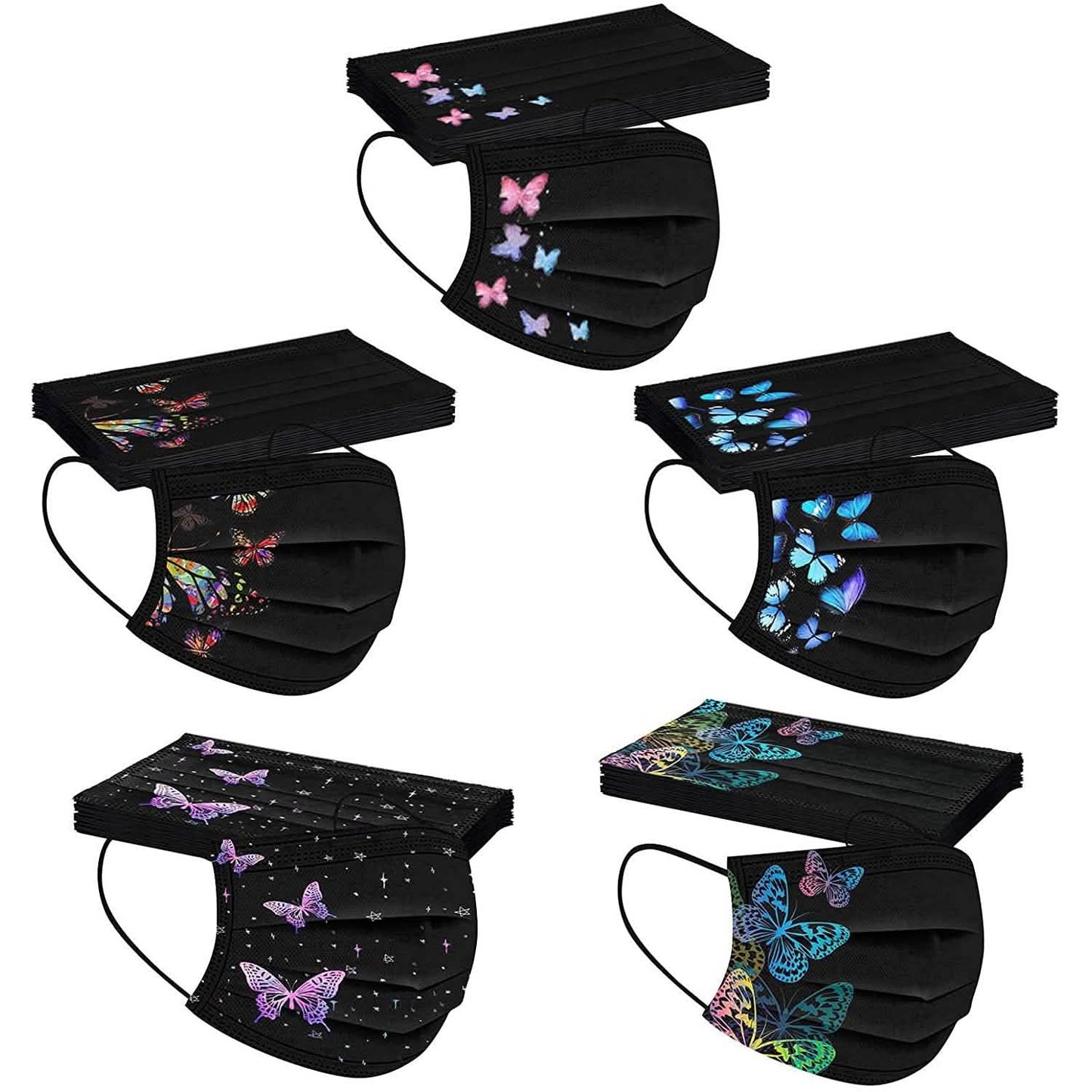 Butterfly Printed Paper Mask DailySale