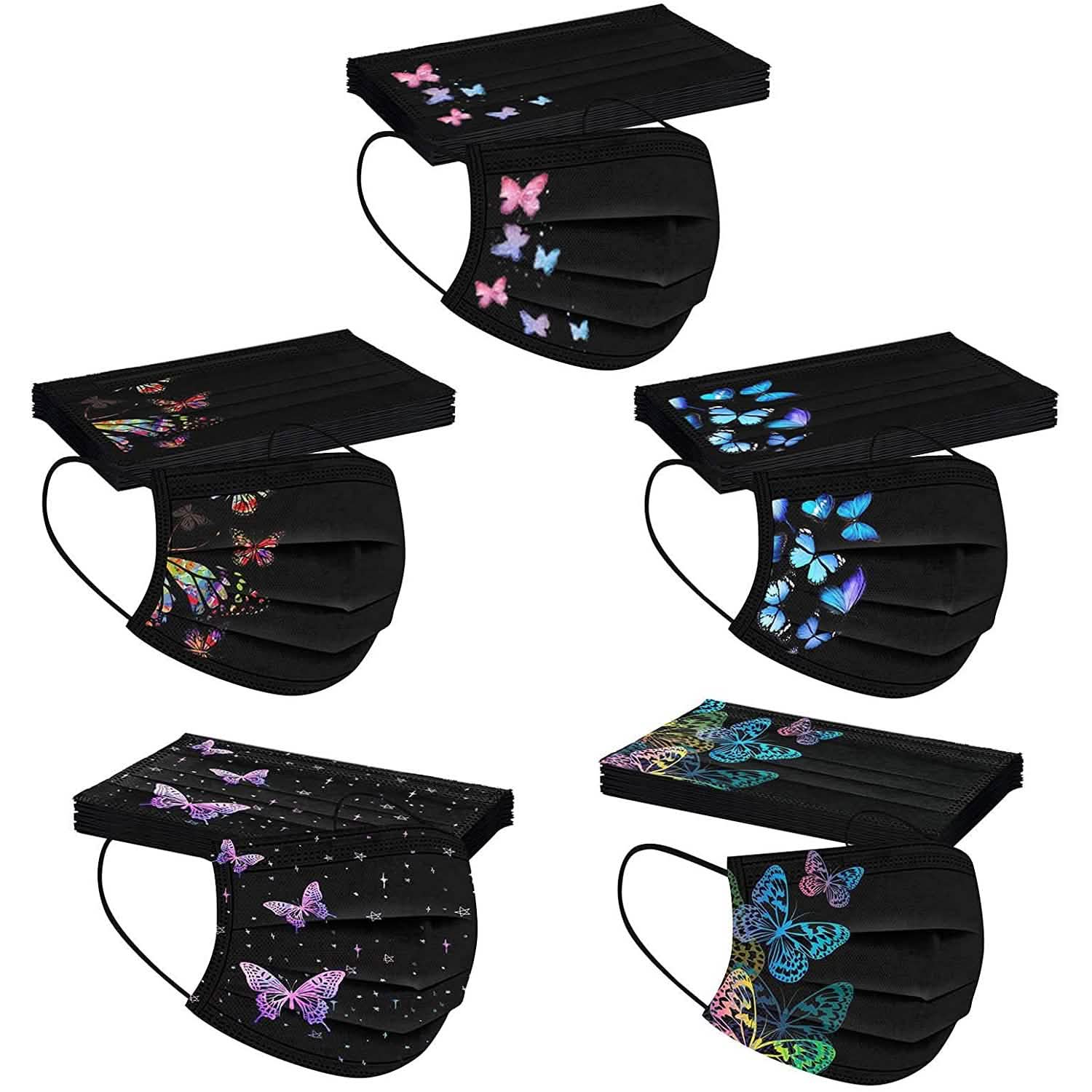 Butterfly Printed Paper Mask DailySale