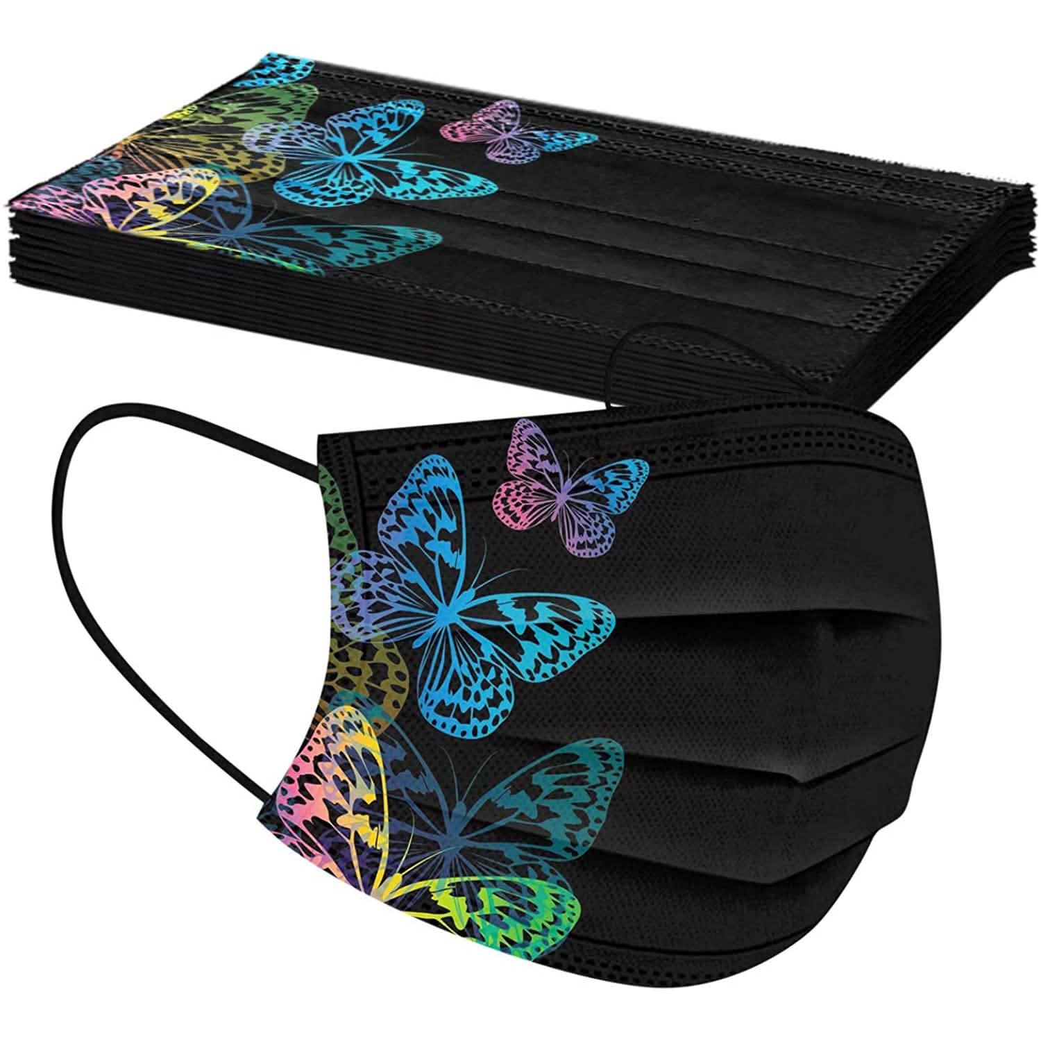 Butterfly Printed Paper Mask DailySale