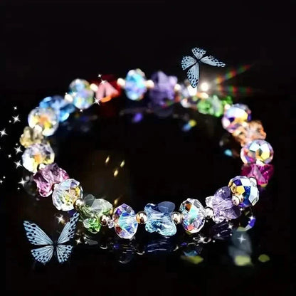 Butterfly-Shaped Artificial Crystal Beaded Charm Bracelet DailySale