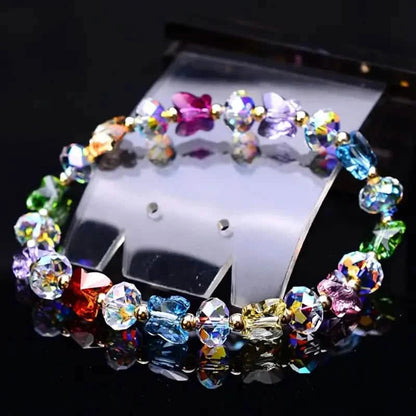 Butterfly-Shaped Artificial Crystal Beaded Charm Bracelet DailySale