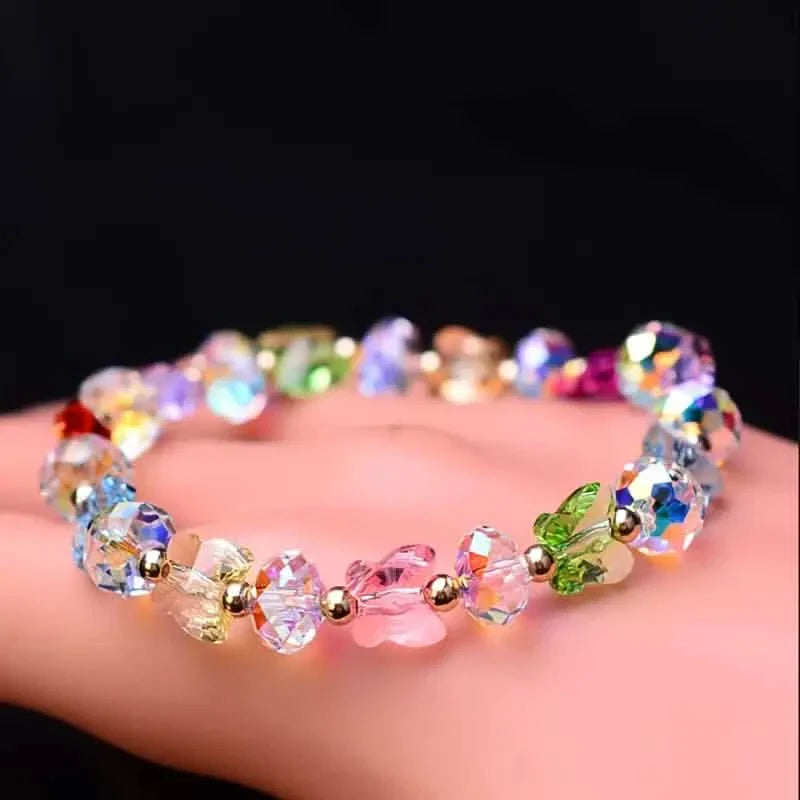 Butterfly-Shaped Artificial Crystal Beaded Charm Bracelet DailySale