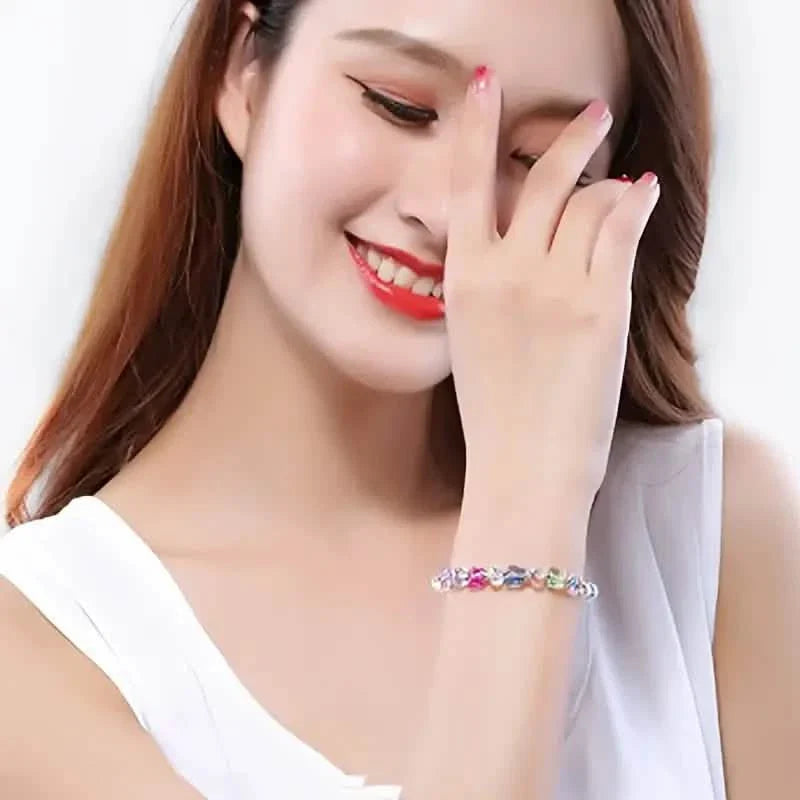 Butterfly-Shaped Artificial Crystal Beaded Charm Bracelet DailySale