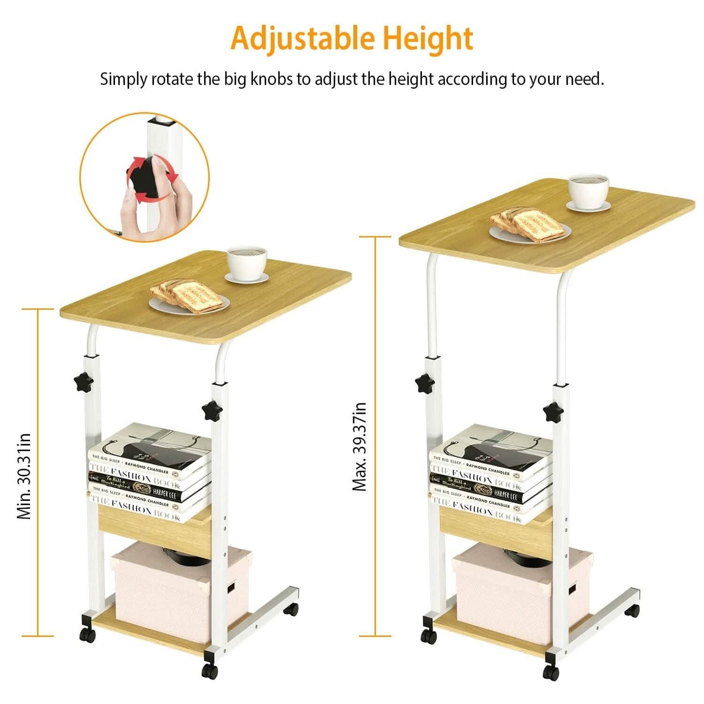 C Side Laptop Small Slim Snack Side Table DailySale