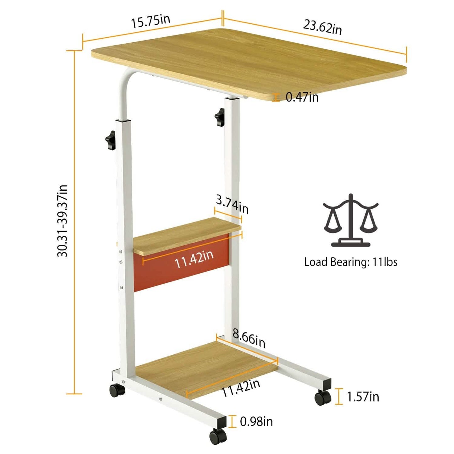 C Side Laptop Small Slim Snack Side Table DailySale