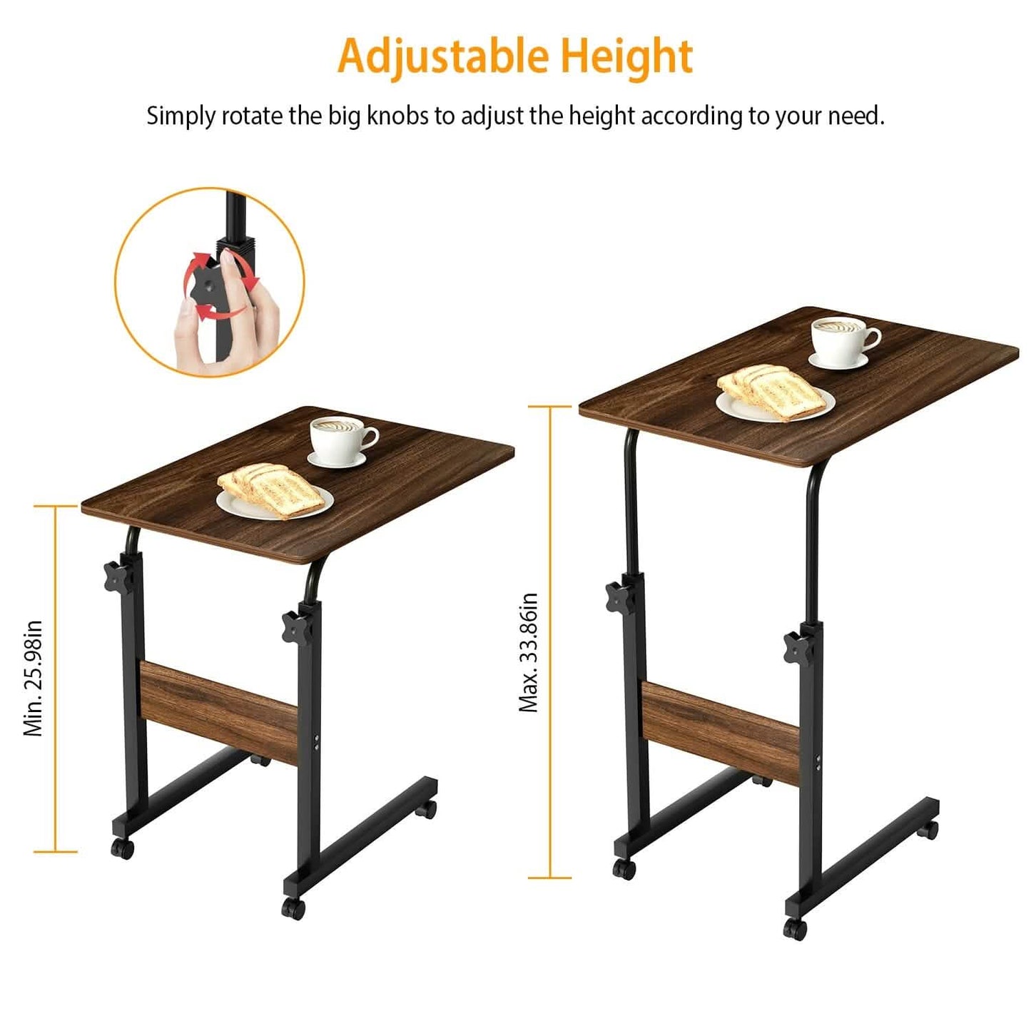 C Side Laptop Small Slim Snack Side Table DailySale