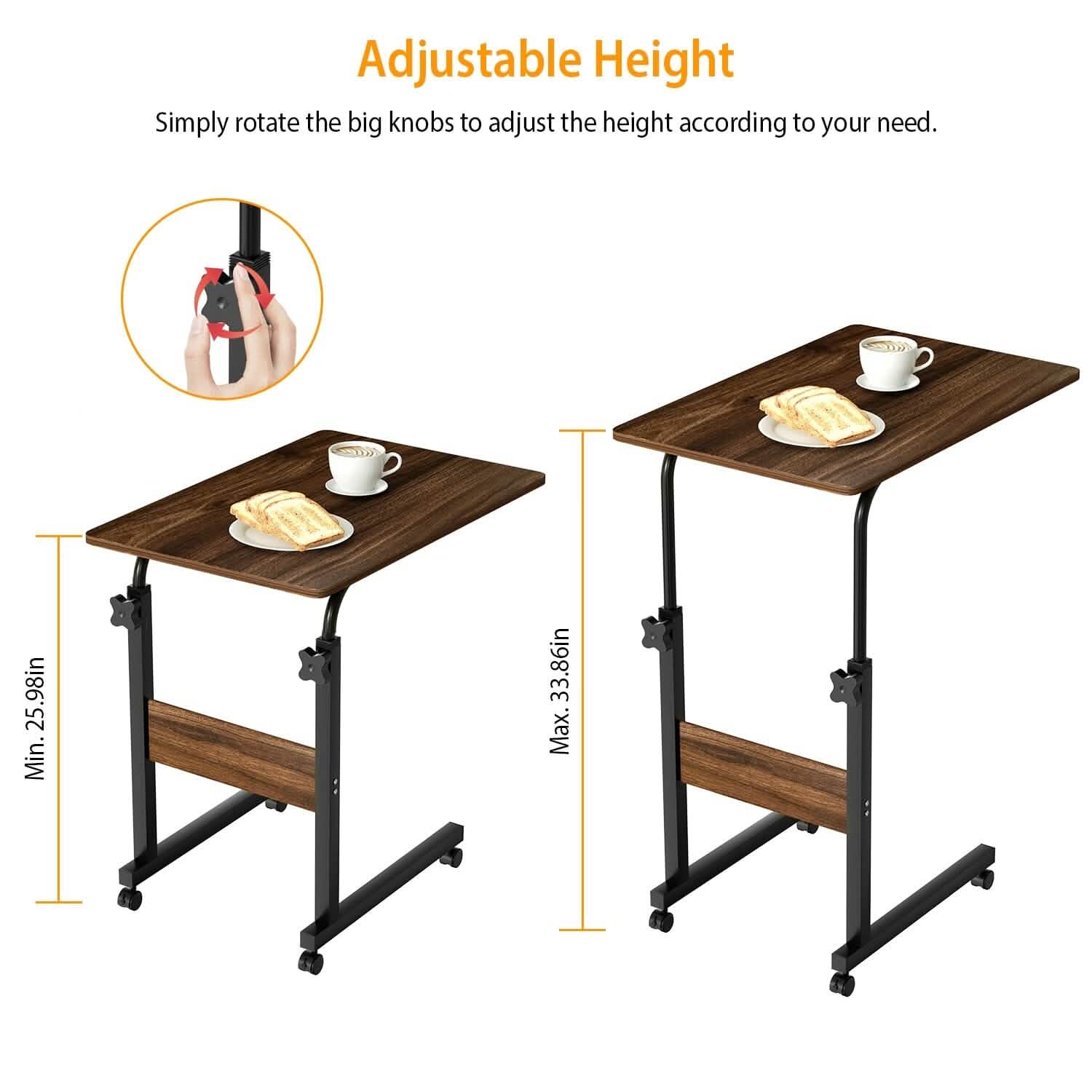 C Side Laptop Small Slim Snack Side Table DailySale