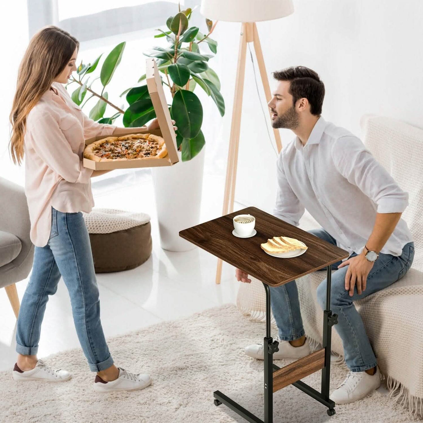C Side Laptop Small Slim Snack Side Table DailySale