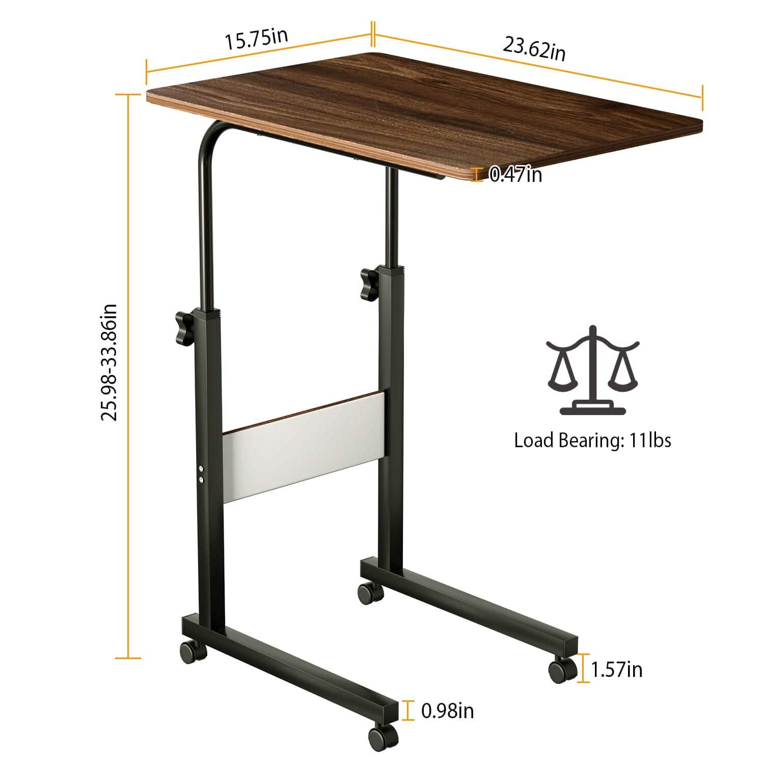 C Side Laptop Small Slim Snack Side Table DailySale