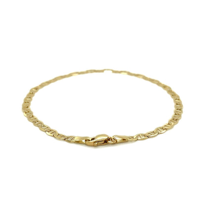 3.2mm 10k Yellow Gold Mariner Link Anklet Bids.com