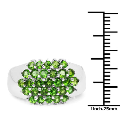 1.93 Carat Genuine Chrome Diopside .925 Sterling Silver Ring Bids.com