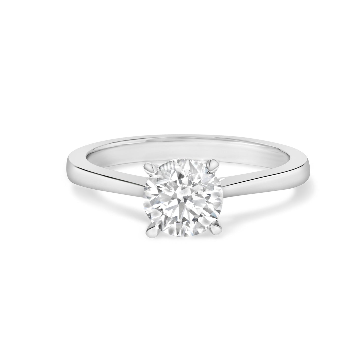 14K White Gold 1.0 Cttw Round Lab Grown Diamond Eagle Claw 4-Prong Set Solitaire Engagement Ring (F-G Color, VS2-SI1 Clarity) - Ring Size 7 Bids.com