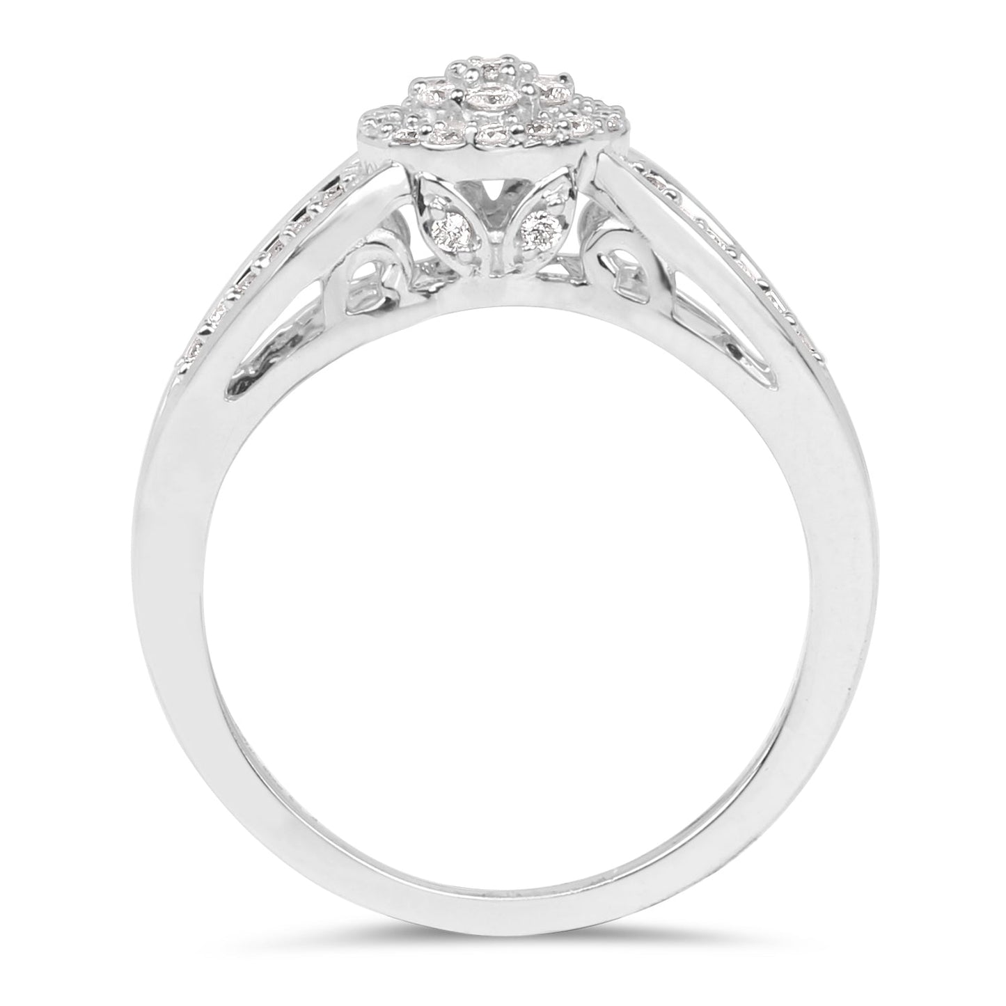 0.25 Carat Genuine White Diamond 14K White Gold Ring (E-F Color, SI Clarity) Bids.com