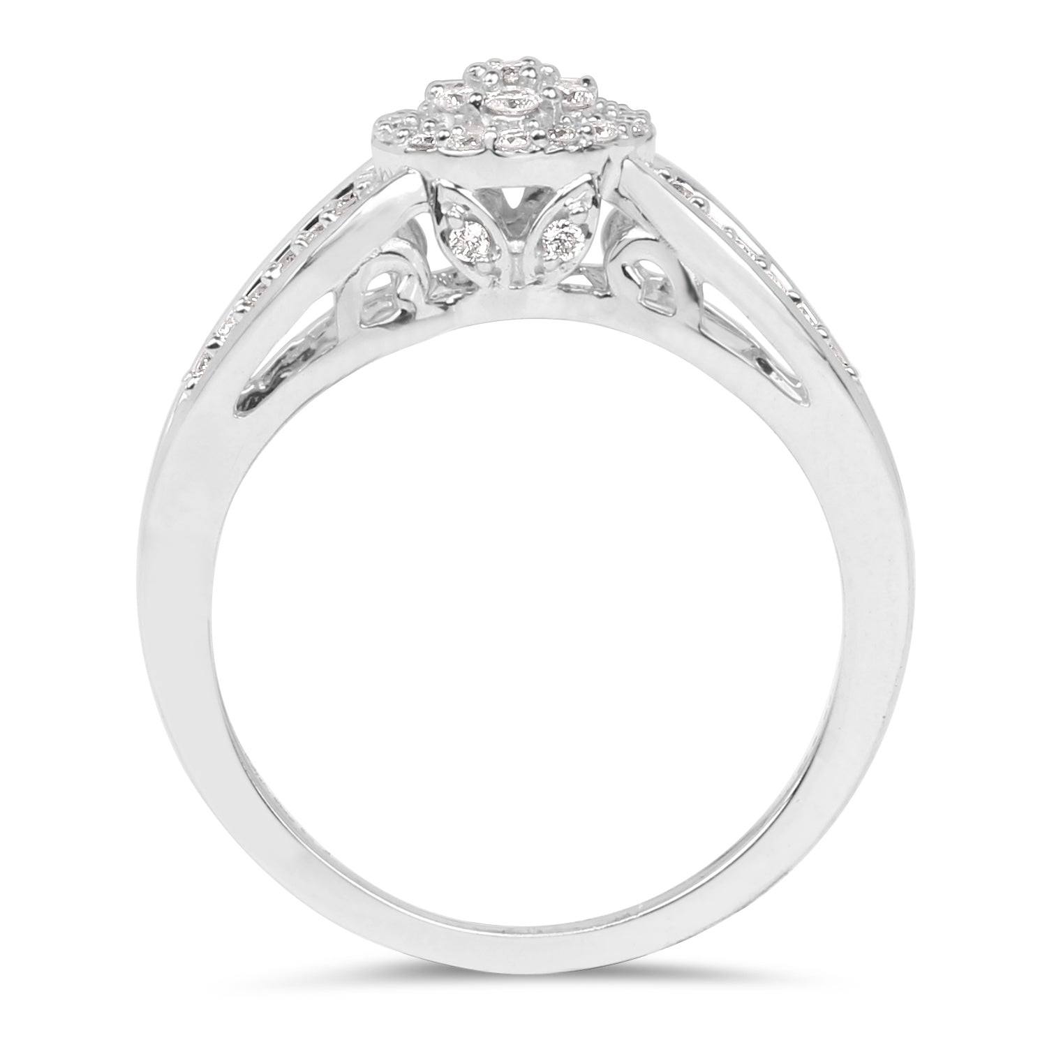 0.25 Carat Genuine White Diamond 14K White Gold Ring (E-F Color, SI Clarity) Bids.com