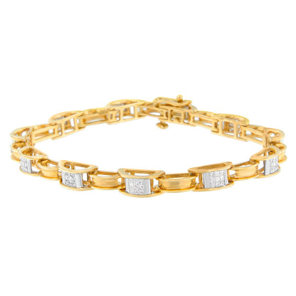 14K Yellow Gold Princess Cut Diamond Chain Link Bracelet (1.00 cttw, H-I Color, SI1-SI2 Clarity) Bids.com