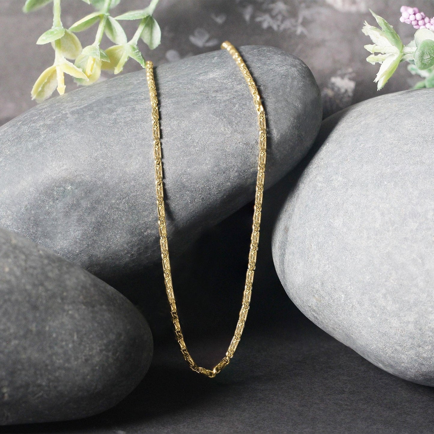 Diamond Cut Fancy Links Pendant Chain in 14k Yellow Gold (1.5mm) Bids.com