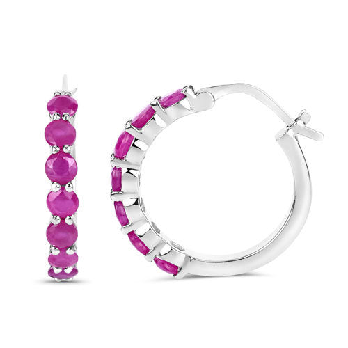 2.80 Carat Genuine Ruby .925 Sterling Silver Earrings Bids.com