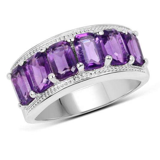 3.30 Carat Genuine Amethyst .925 Sterling Silver Ring Bids.com