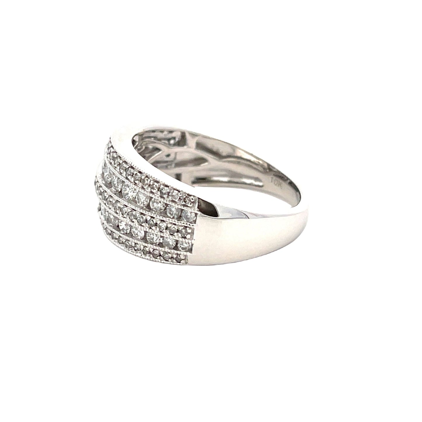 1.00ct Diamond Wedding Band Ring 10KT White Gold Bids.com
