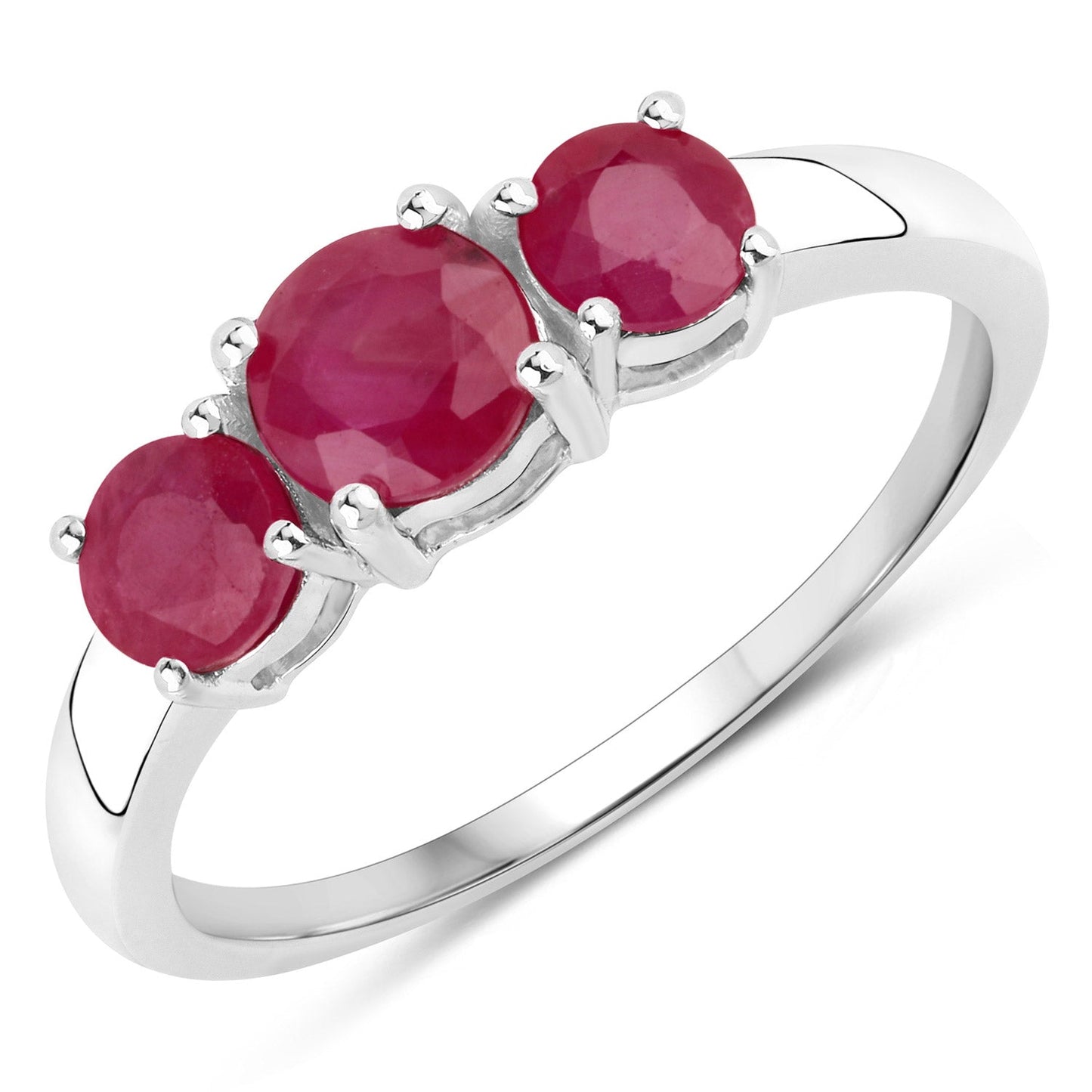 1.15 Carat Genuine Ruby 14K White Gold Ring Bids.com