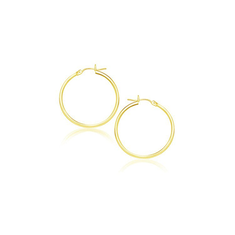 14k Yellow Gold Polished Hoop Earrings (20 mm) Bids.com