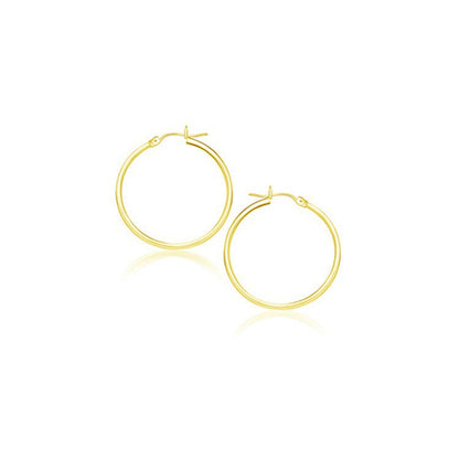 14k Yellow Gold Polished Hoop Earrings (20 mm) Bids.com