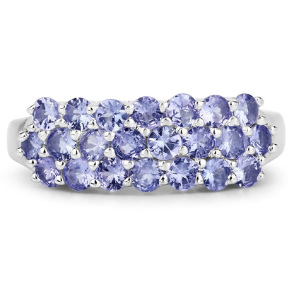 1.54 Carat Genuine Tanzanite .925 Sterling Silver Ring Bids.com