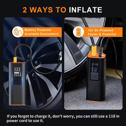 Portable Tire Inflator Air Compressor – 150 PSI Digital Air Pump with Light for Car, Bike & Motorcycle DailySale
