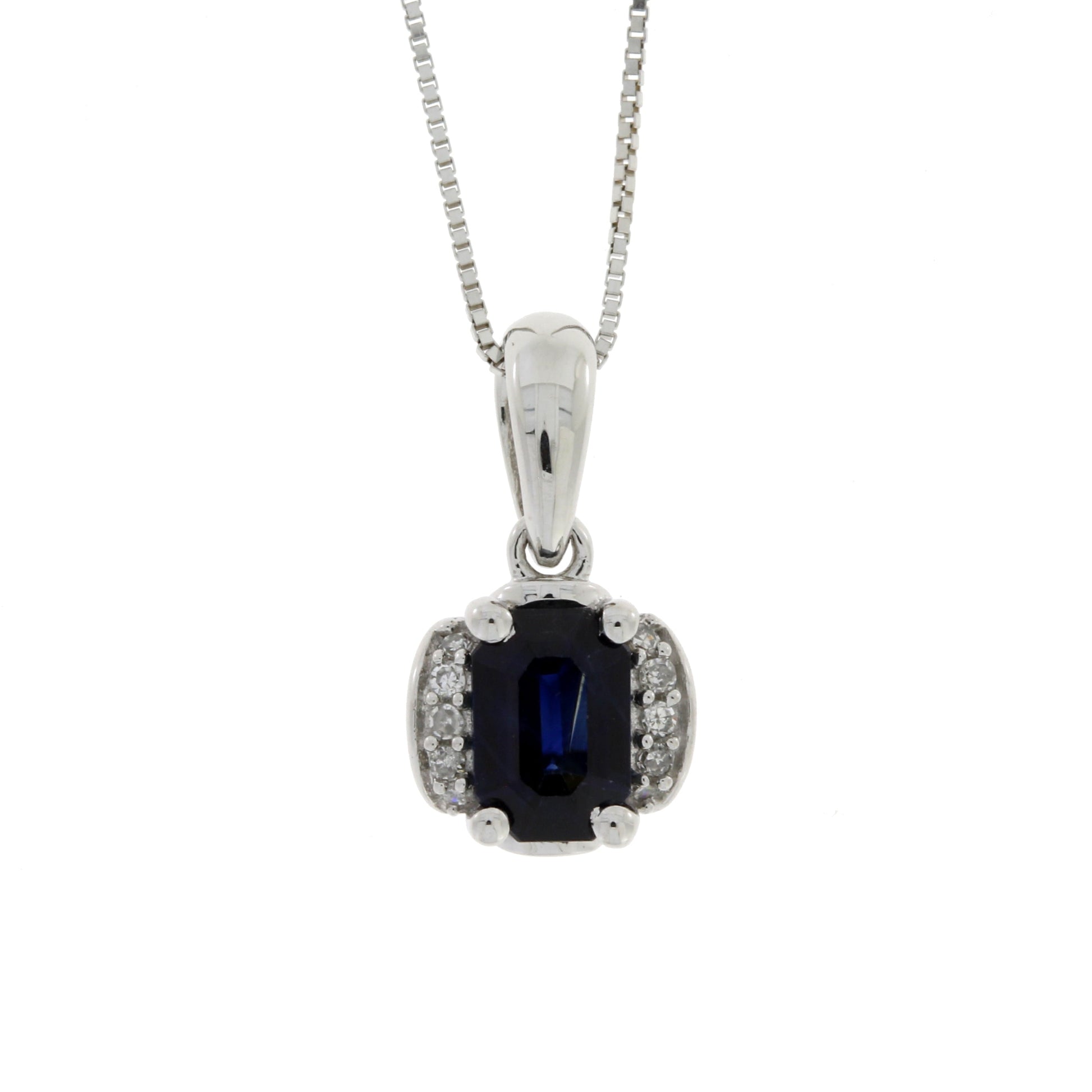 .63ct Sapphire Diamond Fashion Pendants 14KT White Gold Bids.com