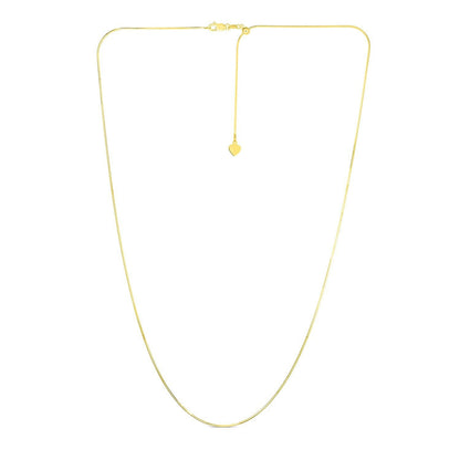 14k Yellow Gold Adjustable Snake Chain 0.85mm Bids.com