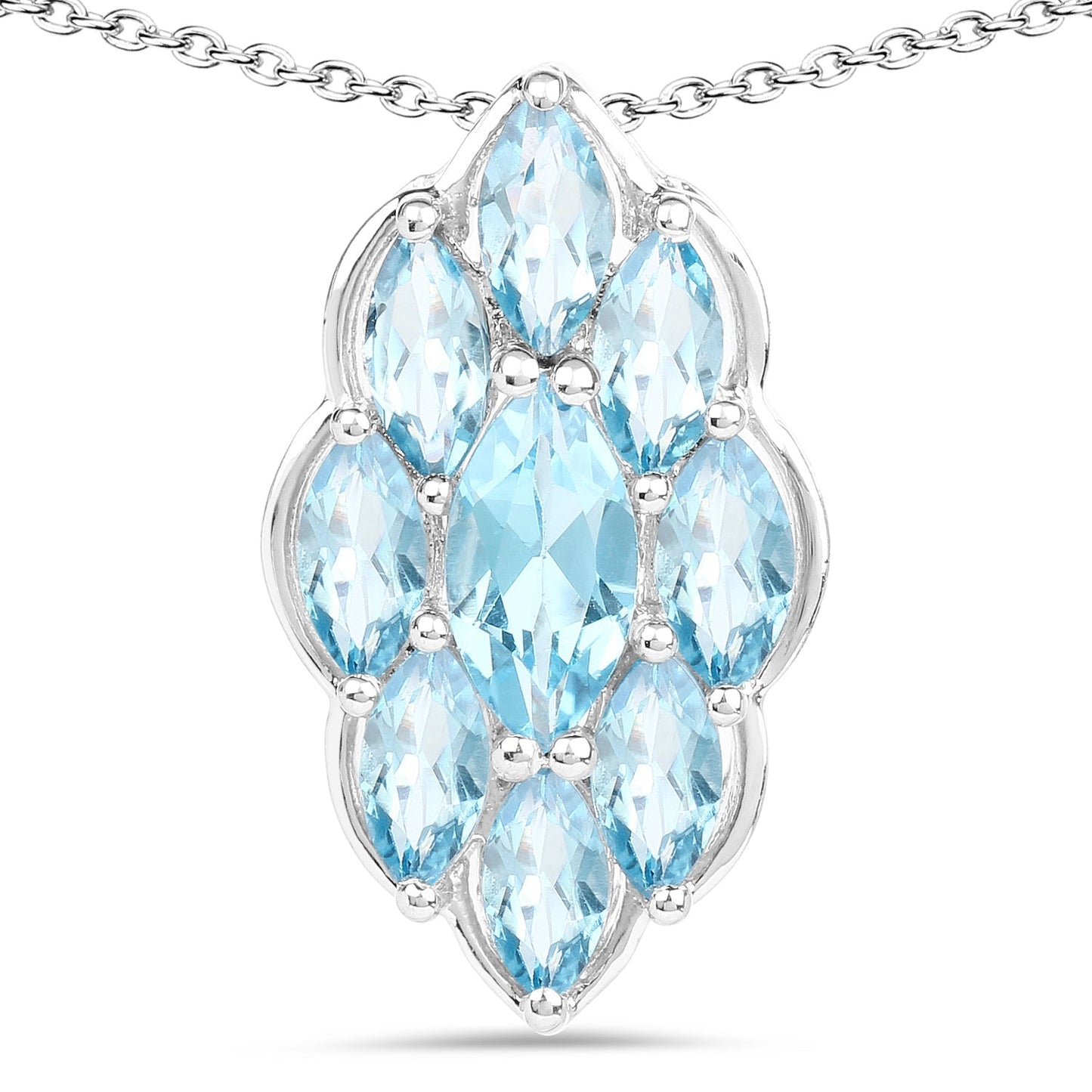 4.77 Carat Genuine Swiss Blue Topaz .925 Sterling Silver Pendant Bids.com