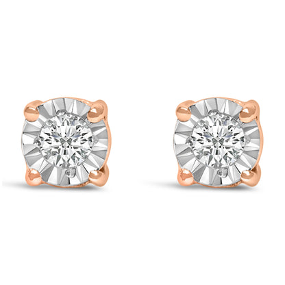 .925 Sterling Silver 1/10 Cttw Round Brilliant-Cut Lab Grown Diamond Miracle-Set Stud Earrings (F-G Color, VS1-VS2 Clarity) Bids.com