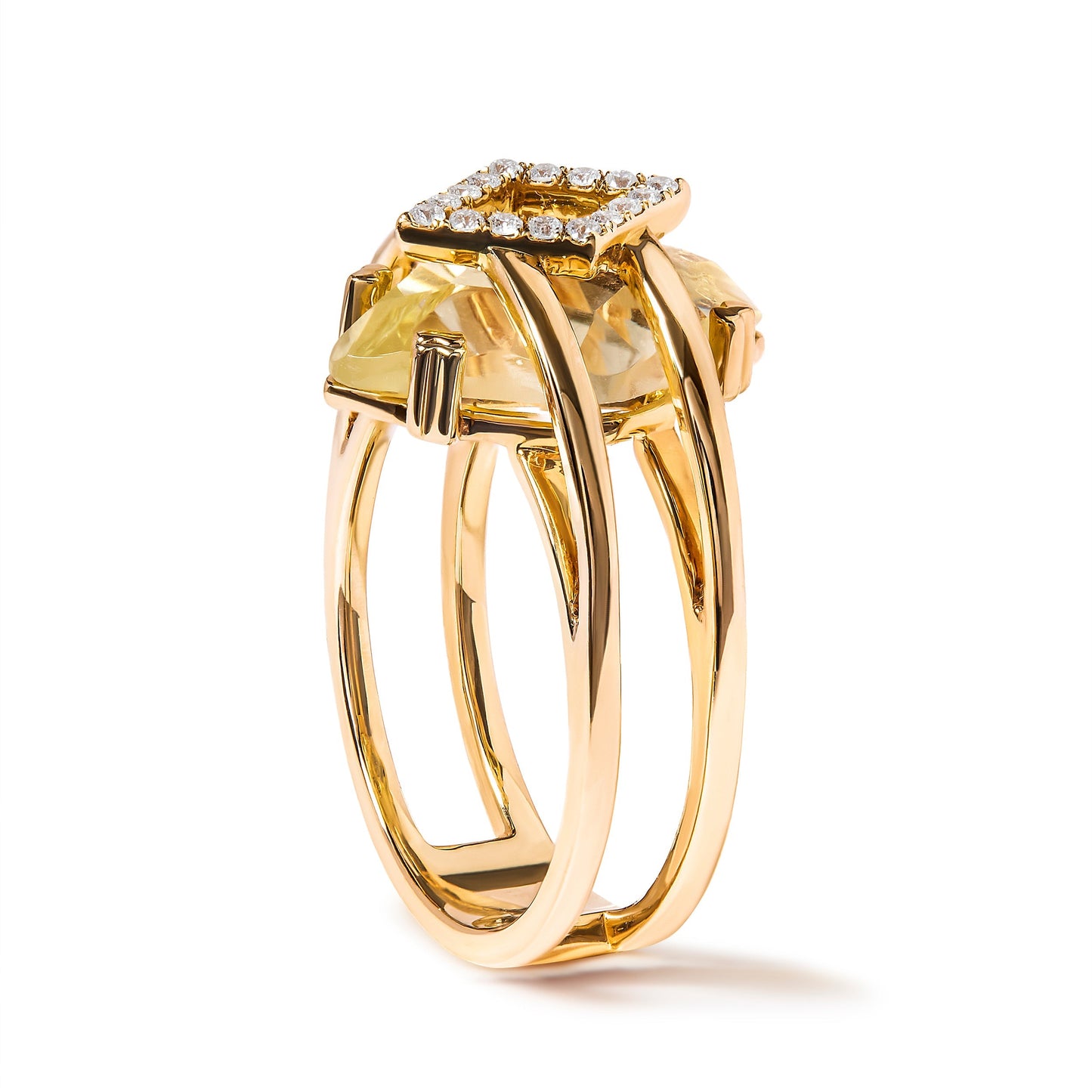 14K Yellow Gold 15x15 MM Marquise Cut Yellow Topaz and Diamond Accent Statement Cocktail Ring (G-H Color, SI1-SI2 Clarity) Bids.com