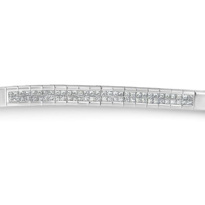 14K White Gold Princess Cut Diamond Bracelet (1.00 cttw, H-I Color, SI1-SI2 Clarity) Bids.com