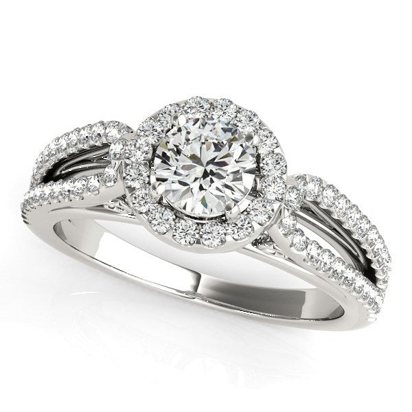 14k White Gold Diamond Engagement Ring with Teardrop Split Shank (7/8 cttw) Bids.com