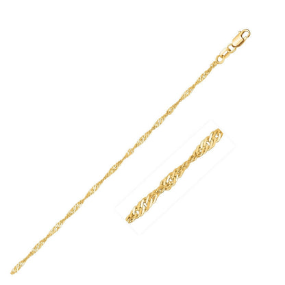 14k Yellow Gold Singapore Chain 1.5mm Bids.com