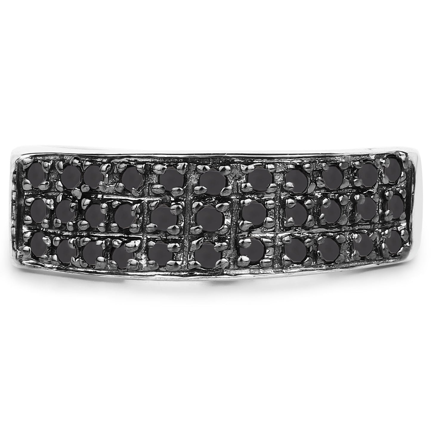 0.35 Carat Genuine Black Diamond .925 Sterling Silver Ring Bids.com