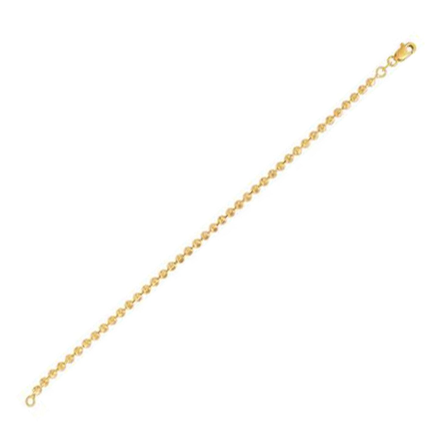 Moon Cut Bead Chain Bracelet in 14k Yellow Gold  (3.00 mm) Bids.com