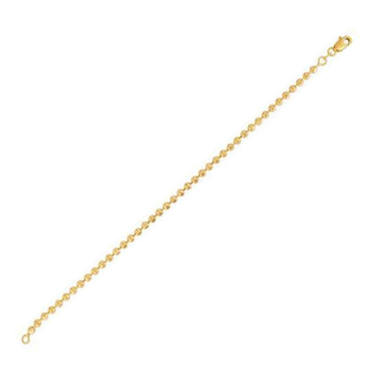 Moon Cut Bead Chain Bracelet in 14k Yellow Gold  (3.00 mm) Bids.com